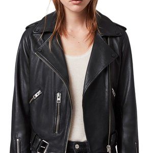 All Saints Balfern Womens Leather Moto Biker Jacket Size 6 US/ 10 UK